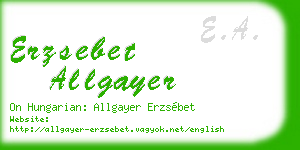 erzsebet allgayer business card